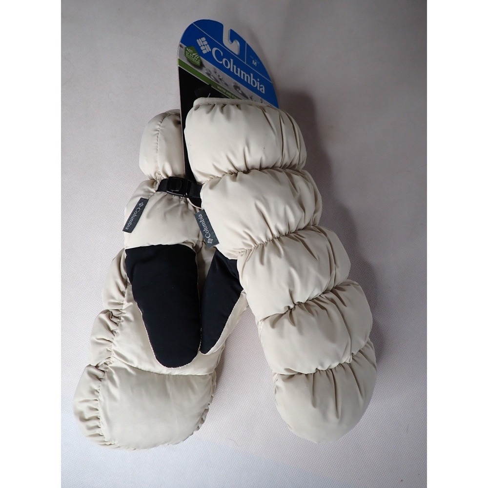 Columbia Womens Amaze Puff Puffer Mittens Chalk White Insulated Winter Size M